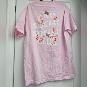 ANTI SOCIAL SOCIAL CLUB Pink Kkoch Cherry Blossom Butterfly T-shirt Large